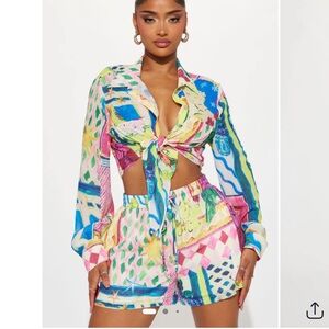 Katrina Tropical Short Set - Multi Color